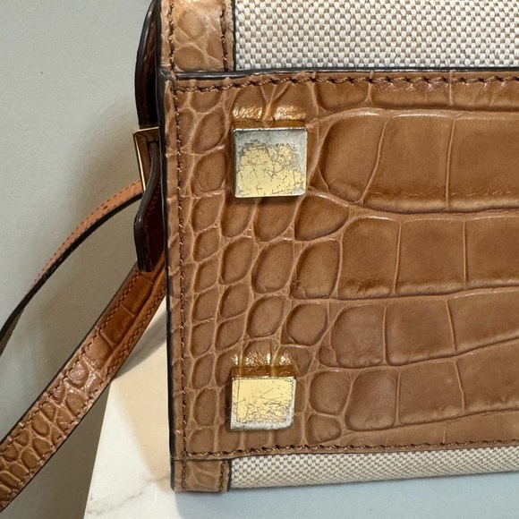 Michael Kors Harper Canvas Two Toned Satchel Shoulder Bag - Picture 16 of 16